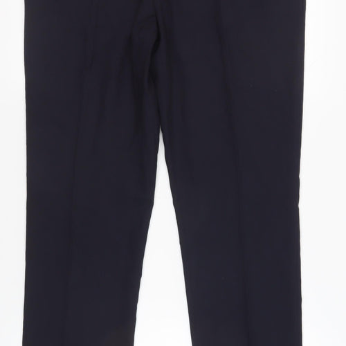Next Men's Black Trousers 36 Inch Waist, Stylish Flat Front
