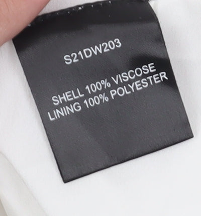 SOSANDAR Women's White Polka Dot Midi Dress - Size 8