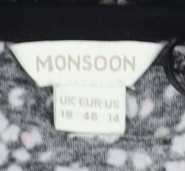 Monsoon Women's Black Floral Dress Size 18