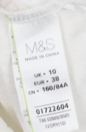 Marks and Spencer Women Ivory Size 10 T-Shirt