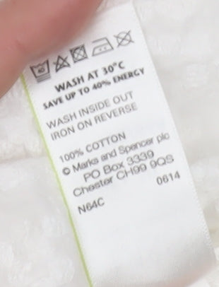Marks and Spencer Women Ivory Size 10 T-Shirt