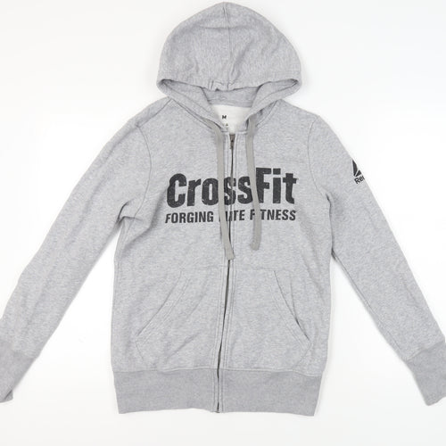 Reebok Grey Full Zip Hoodie, M, Unisex, Activewear