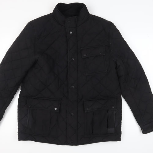 Firetrap Men's Black XL Quilted Jacket, Casual Style