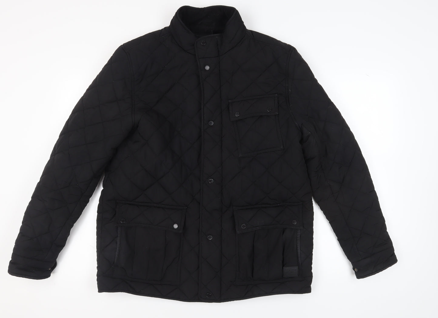 Firetrap Men's Black XL Quilted Jacket, Casual Style