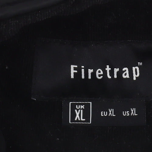 Firetrap Men's Black XL Quilted Jacket, Casual Style