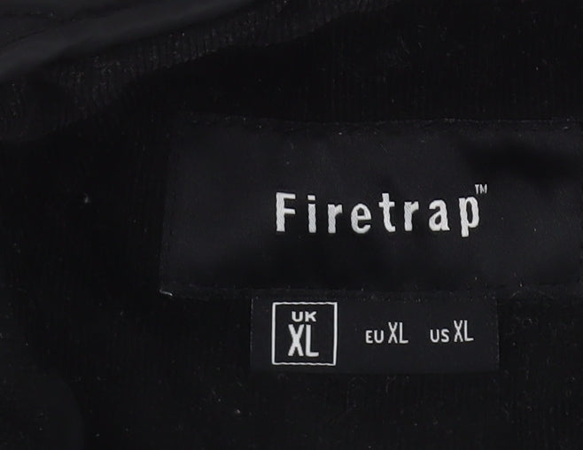 Firetrap Men's Black XL Quilted Jacket, Casual Style