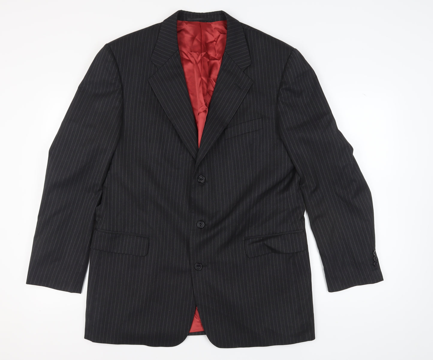Scott & Taylor Black Striped Blazer for Men 44L