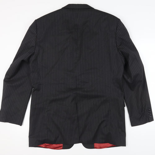Scott & Taylor Black Striped Blazer for Men 44L