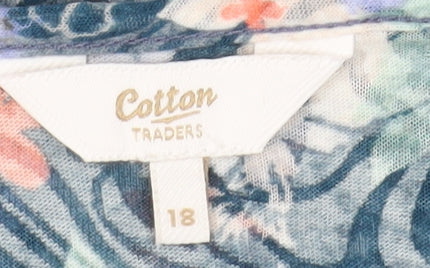 Cotton Traders Women's Multicoloured Floral Blouse