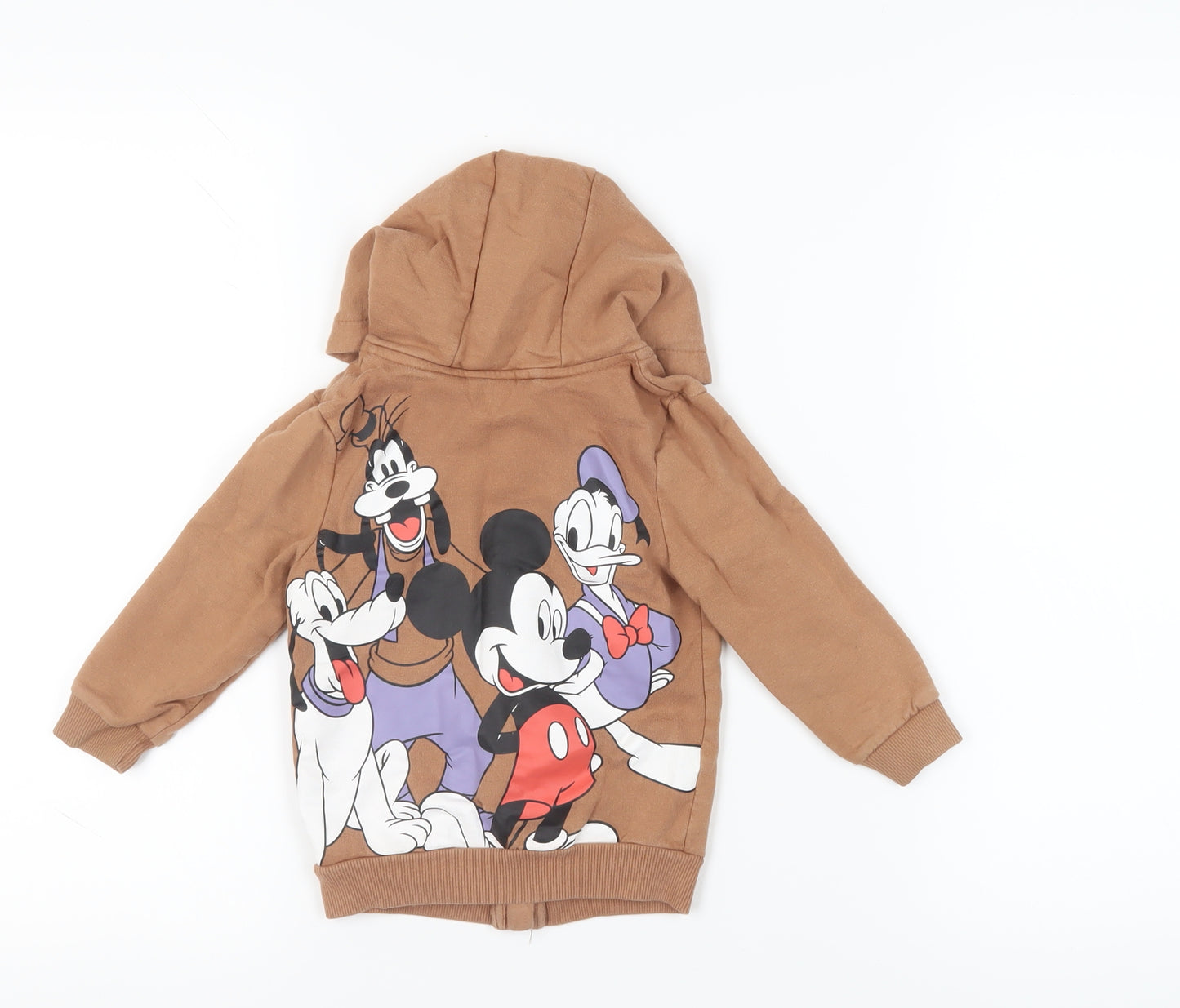 George Boys Brown Mickey Mouse Full Zip Hoodie 2-3 Years