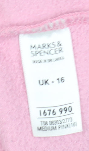 Marks and Spencer Women's Pink Fleece Jacket Size 16