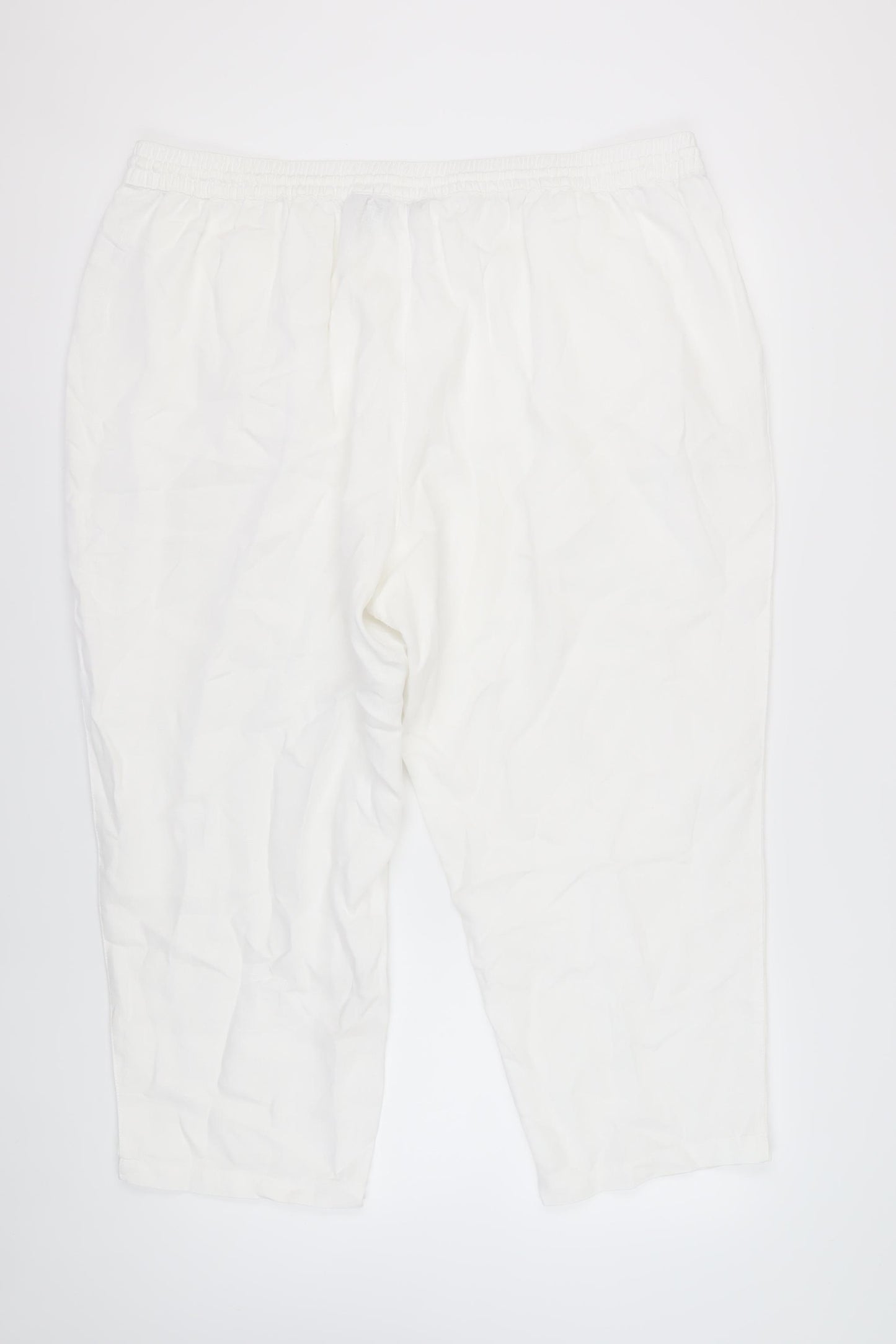 Lands' End Women's Plus White Linen Trousers