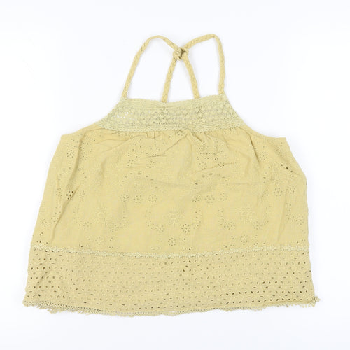 Superdry Women's Beige Halter Crochet Tank Top Size 10