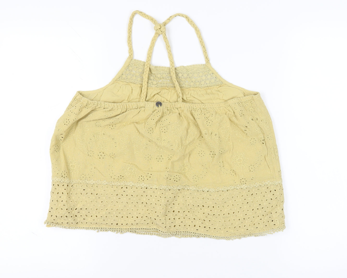 Superdry Women's Beige Halter Crochet Tank Top Size 10