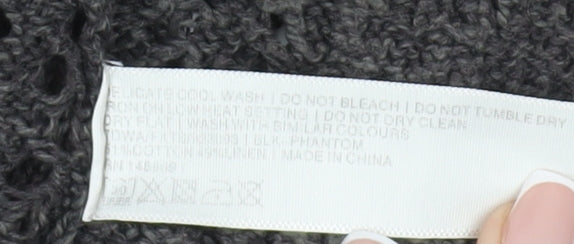 Fat Face Women's Grey Open-Knit Cardigan Size 10