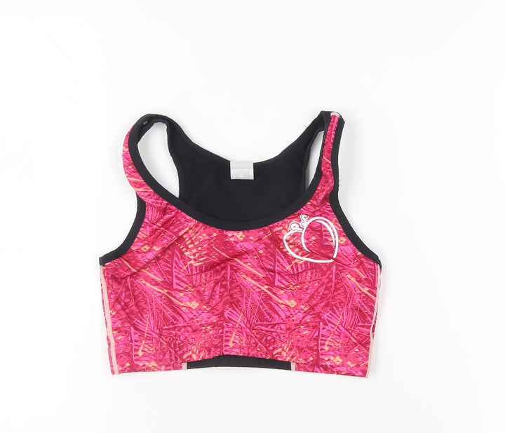 Regatta Women's Pink Sports Bra, Size 10-12, Geometric, Racerback