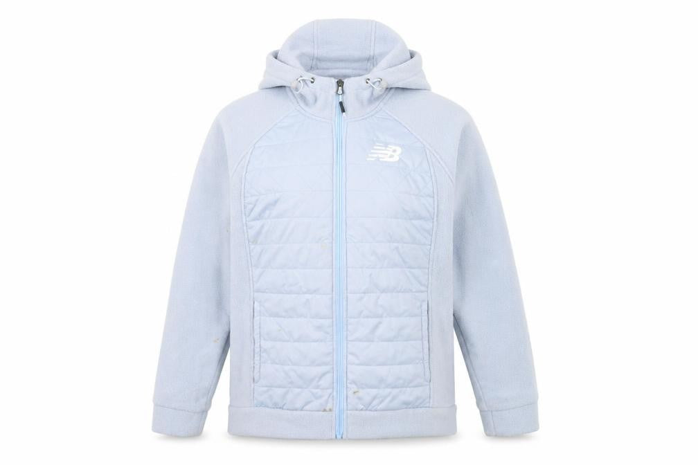 Front view of New Balance Women's Blue Puffer Jacket, size L