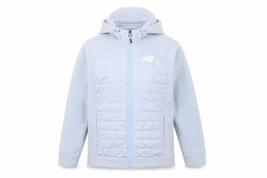 Front view of New Balance Women's Blue Puffer Jacket, size L