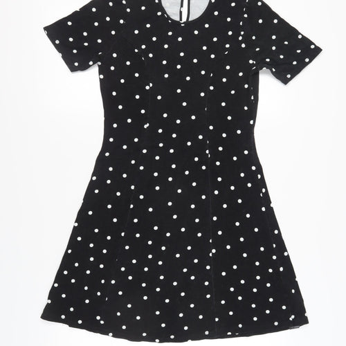 ASOS DESIGN Women's Black Polka Dot Dress Size 12