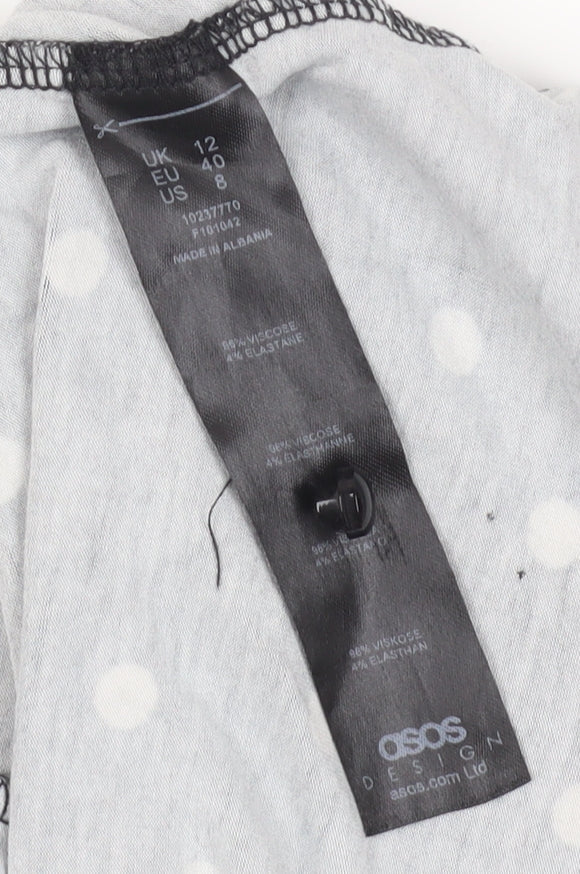 ASOS DESIGN Women's Black Polka Dot Dress Size 12