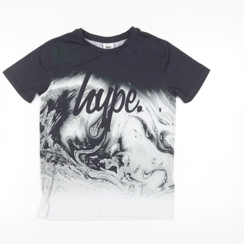 Hype Boys Black Graphic Print T-Shirt, Size 13 Years