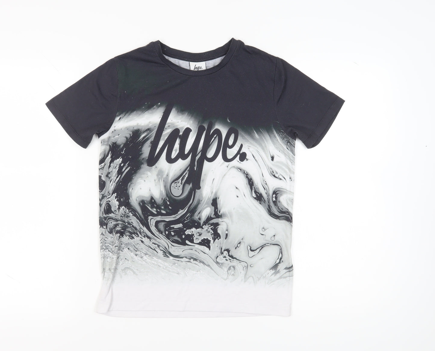 Hype Boys Black Graphic Print T-Shirt, Size 13 Years