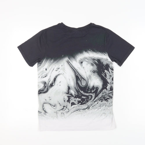Hype Boys Black Graphic Print T-Shirt, Size 13 Years