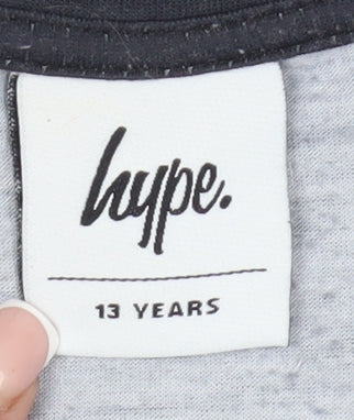 Hype Boys Black Graphic Print T-Shirt, Size 13 Years