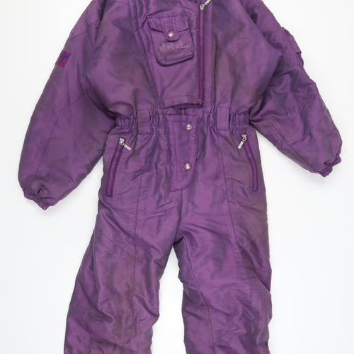 Trespass Girls Purple Ski Snowsuit 11-12 Yrs Full Zip Hooded