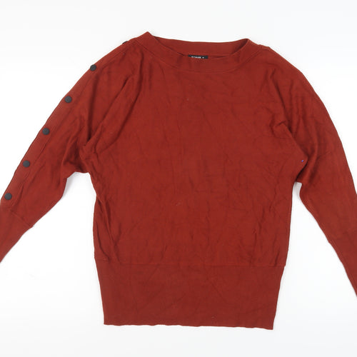 Roman Women's Red Button Sleeve Jumper Size 10