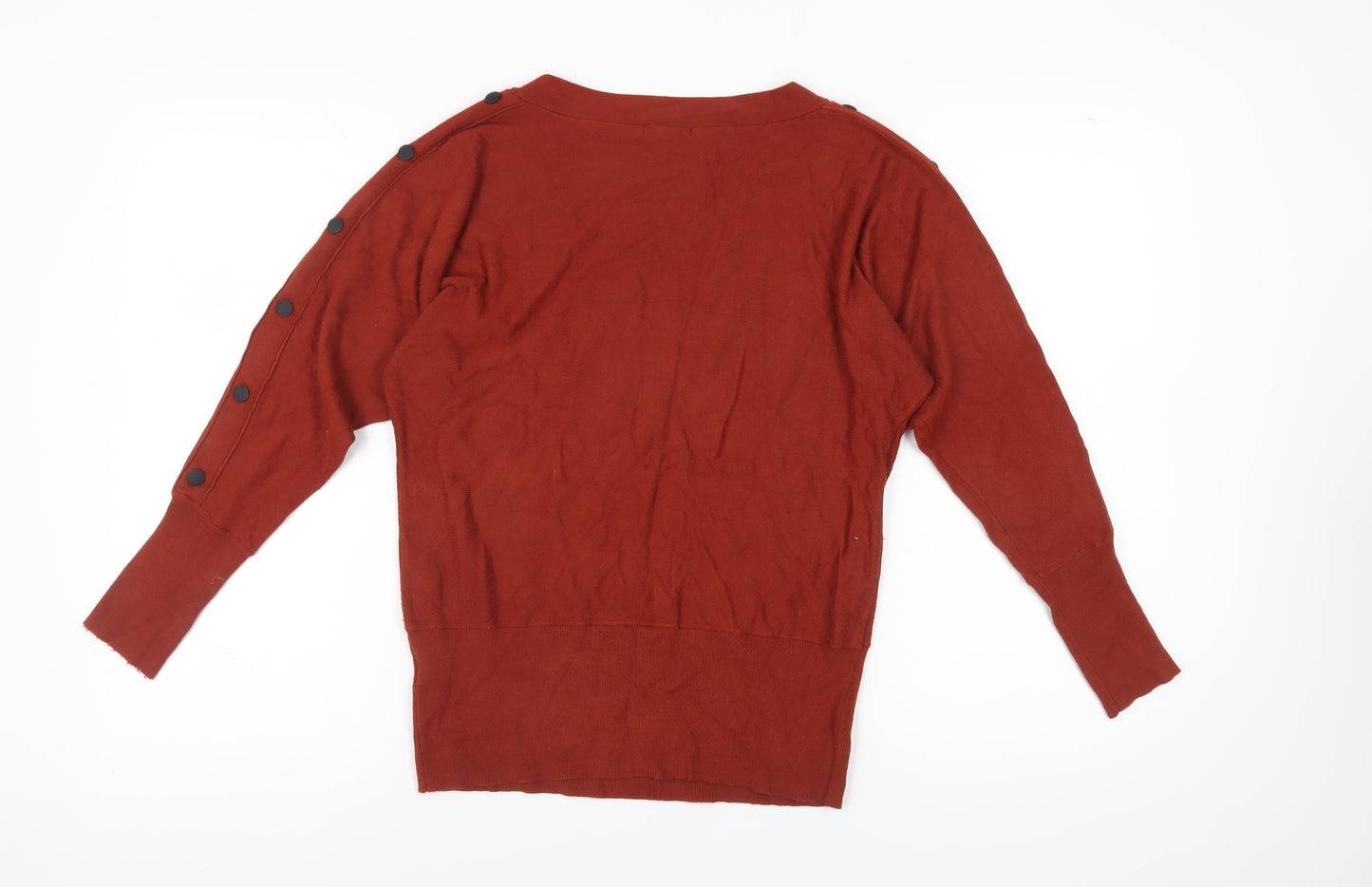 Roman Women's Red Button Sleeve Jumper Size 10