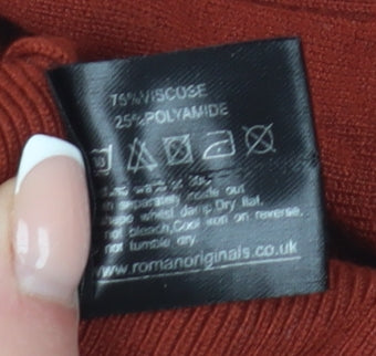 Roman Women's Red Button Sleeve Jumper Size 10