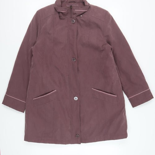 Bonmarché Women's Purple Mid-Length Button Coat M