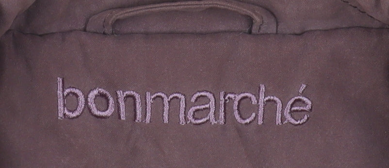 Bonmarché Women's Purple Mid-Length Button Coat M