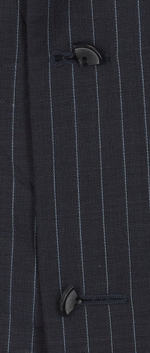 AL ZOUZOU Men's Blue Striped Suit Jacket Size 42