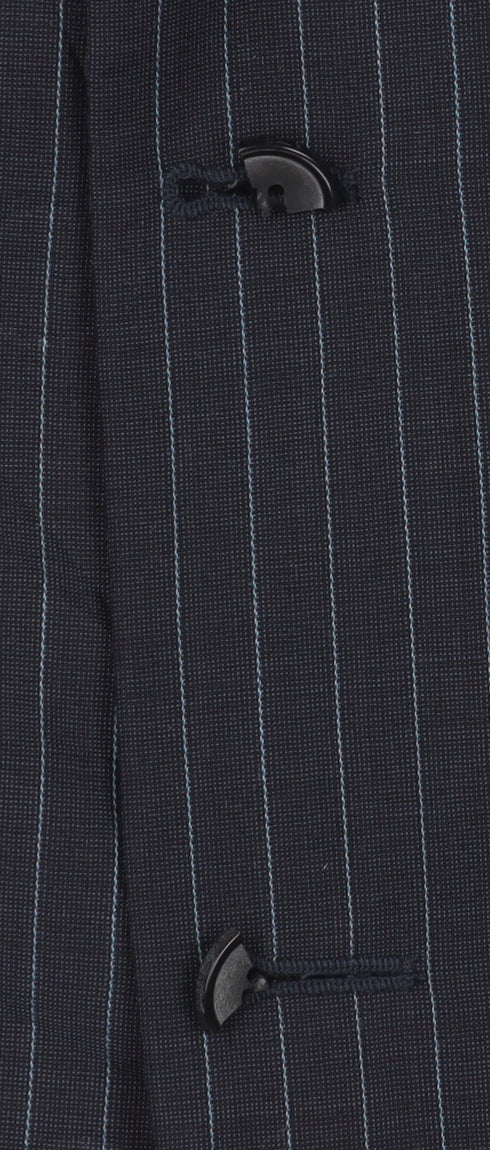 AL ZOUZOU Men's Blue Striped Suit Jacket Size 42