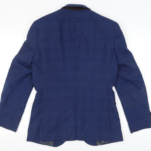 Next Men's Blue Check Blazer, Size 38 Regular