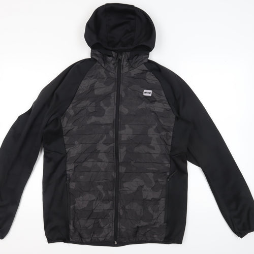 Jack & Jones Men's Black XL Camouflage Windbreaker Jacket