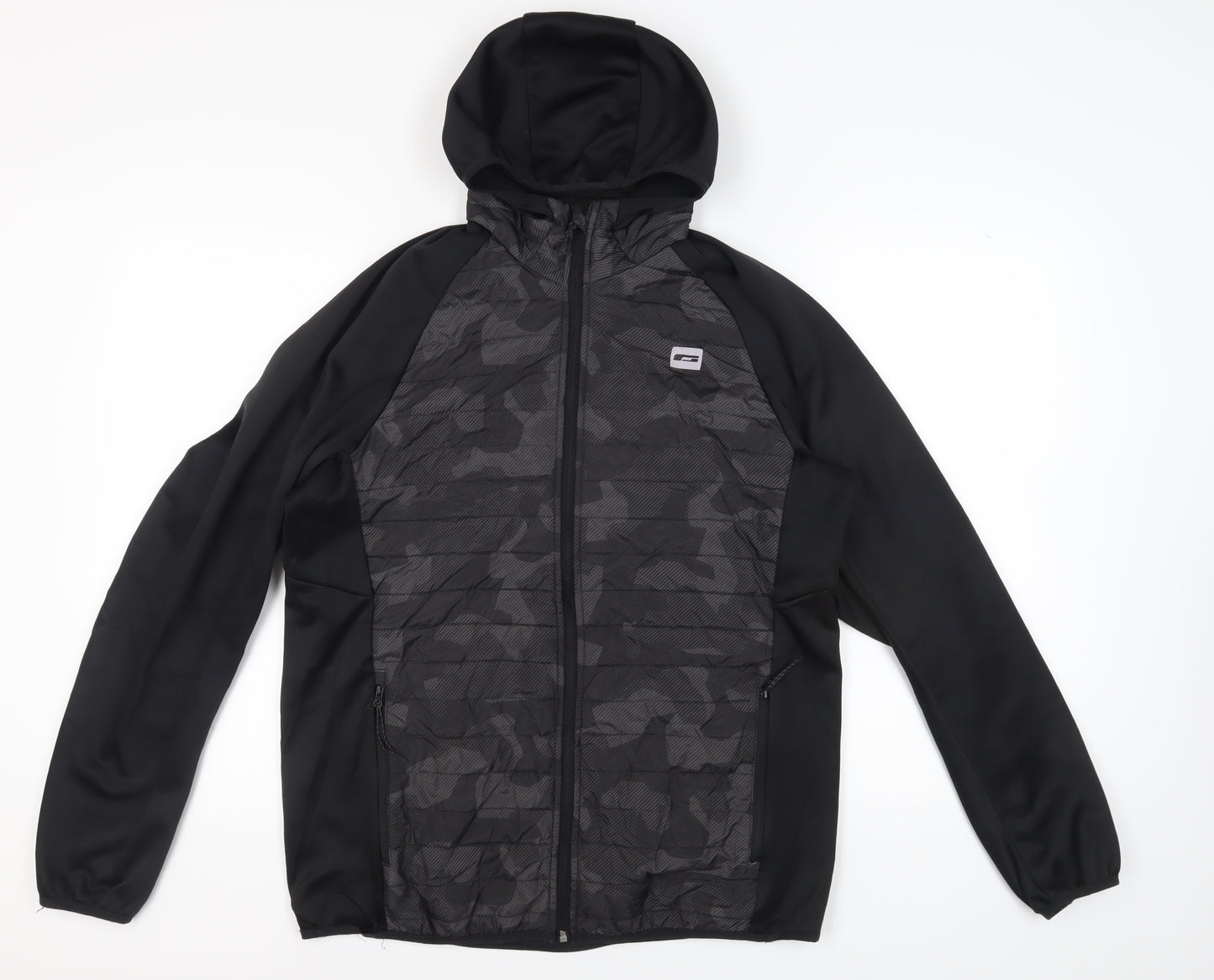 Jack & Jones Men's Black XL Camouflage Windbreaker Jacket