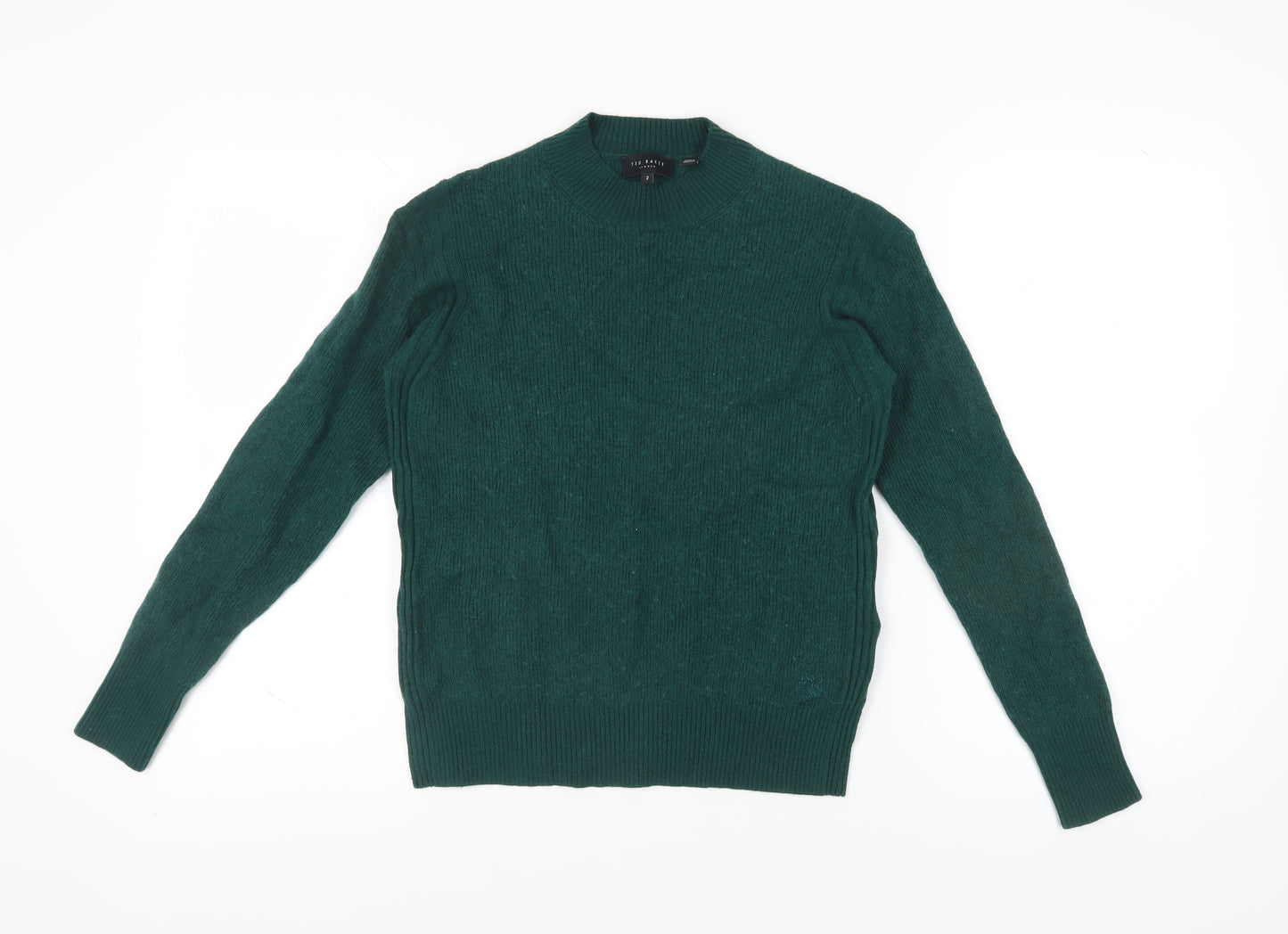 Ted Baker Women's Green Mock Neck Pullover Jumper Size 10