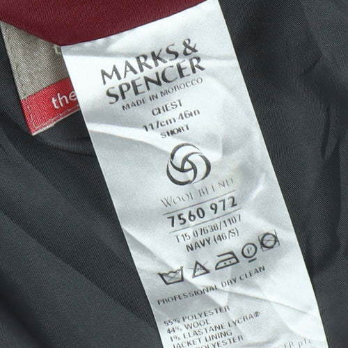 Marks and Spencer Men's Blue Suit Jacket 46 Short