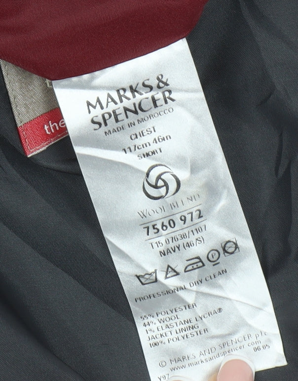 Marks and Spencer Men's Blue Suit Jacket 46 Short