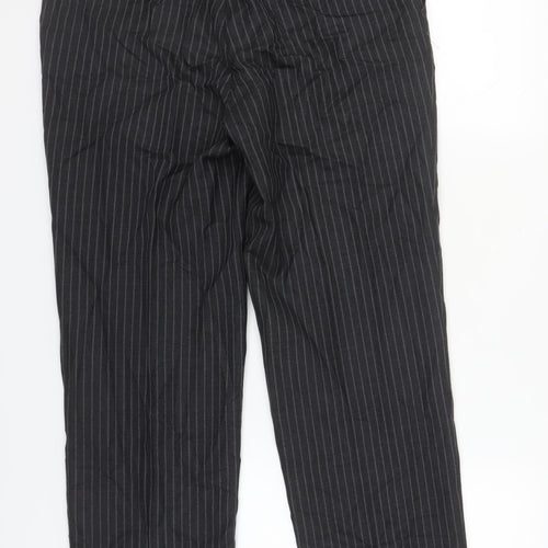 Austin Reed Men's Black Wool Striped Trousers 34S