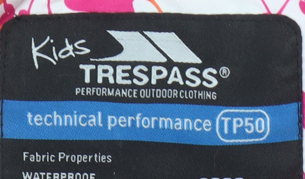 Trespass Girls Multicoloured Rain Coat 3-4 Years Waterproof