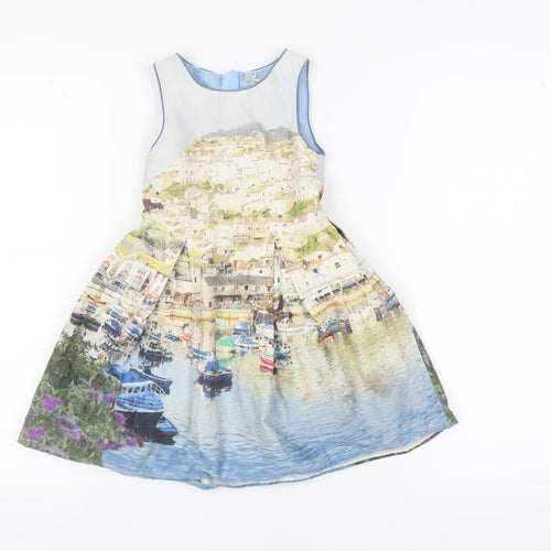 Next Girls Multicoloured Skater Dress Size 5 Years