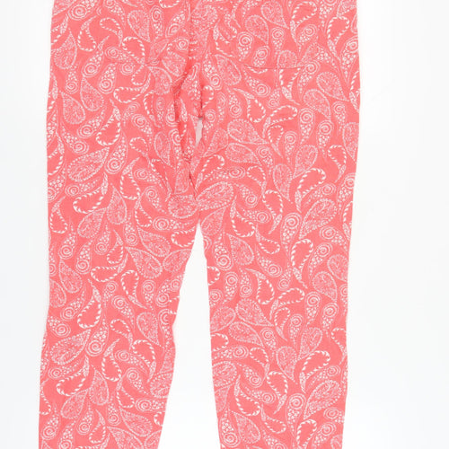 Next Women's Red Paisley Chino Trousers Size 12