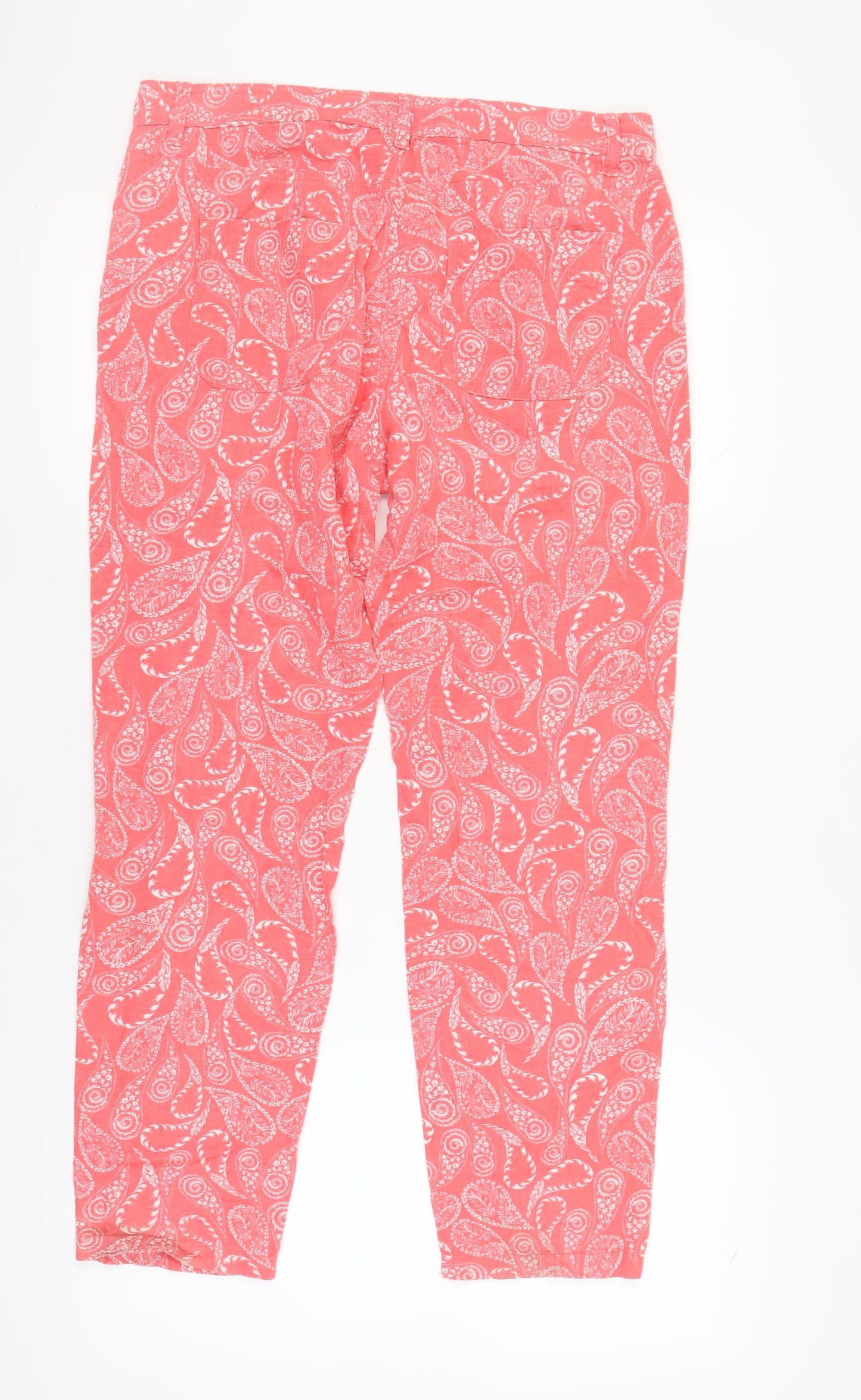Next Women's Red Paisley Chino Trousers Size 12