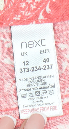 Next Women's Red Paisley Chino Trousers Size 12