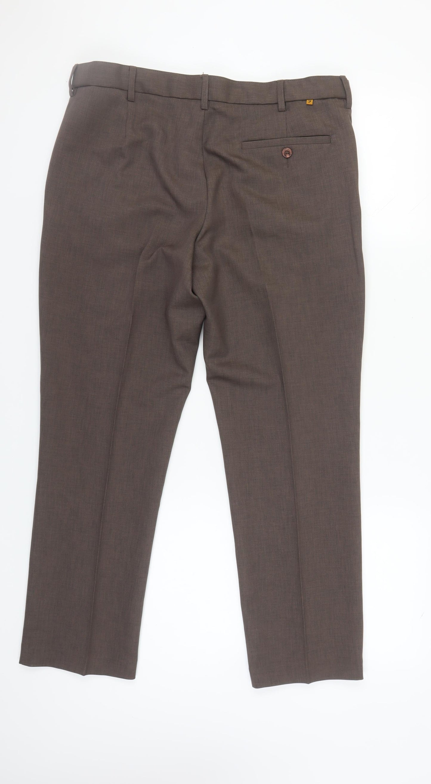 Farah Men's Brown Classic Dress Pants 36