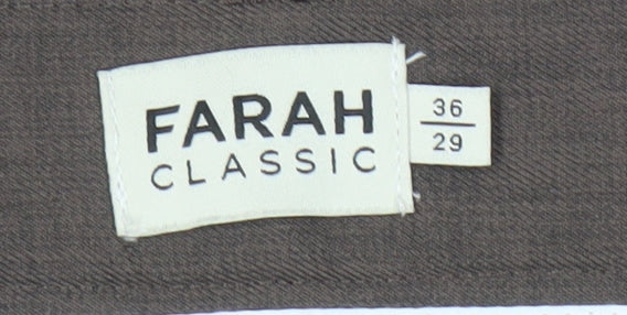 Farah Men's Brown Classic Dress Pants 36